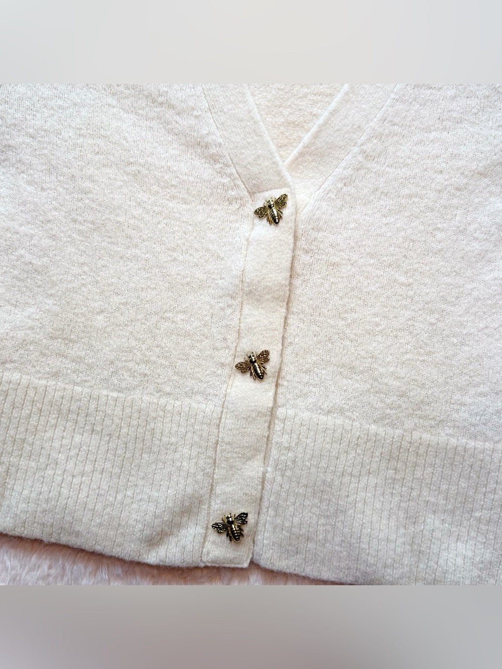 & Other Stories Bee Button Alpaca Wool Blend Knit Cardigan Coquette Women’s M - Picture 3 of 16